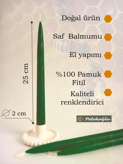 6 Adet Standart Şamdan Mumu Doğal Yeşil